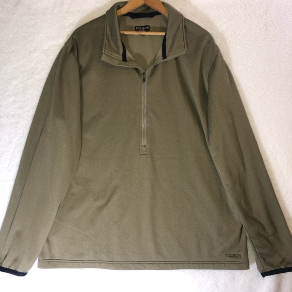 Filson men’s Trapper Creek Fleece Pullover XL Lichen Polartec Performance - Picture 2 of 13